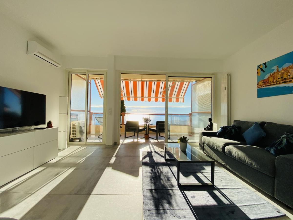 Le Vigia-Vue Mer-Terrasse-Climatisation-Parking 芒通 外观 照片