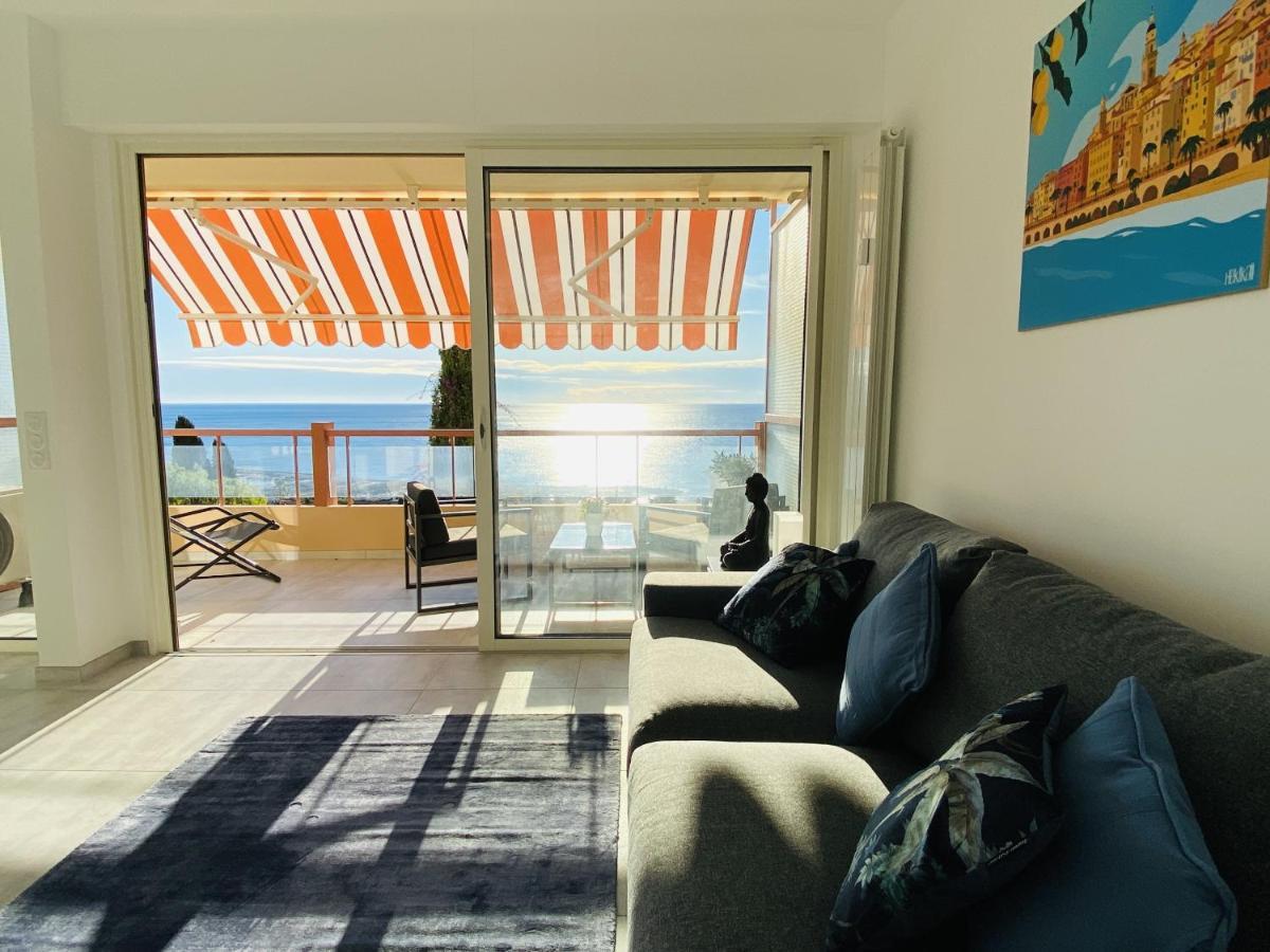 Le Vigia-Vue Mer-Terrasse-Climatisation-Parking 芒通 外观 照片