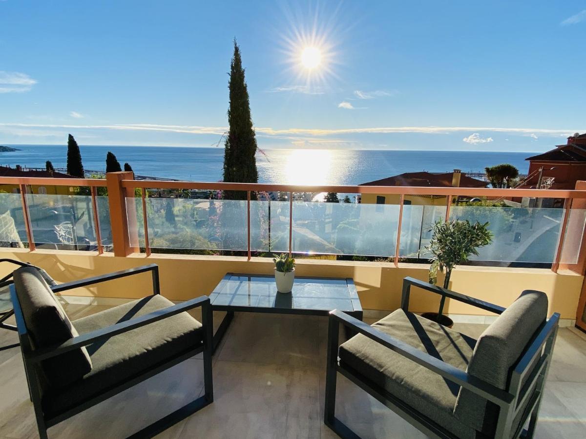 Le Vigia-Vue Mer-Terrasse-Climatisation-Parking 芒通 外观 照片