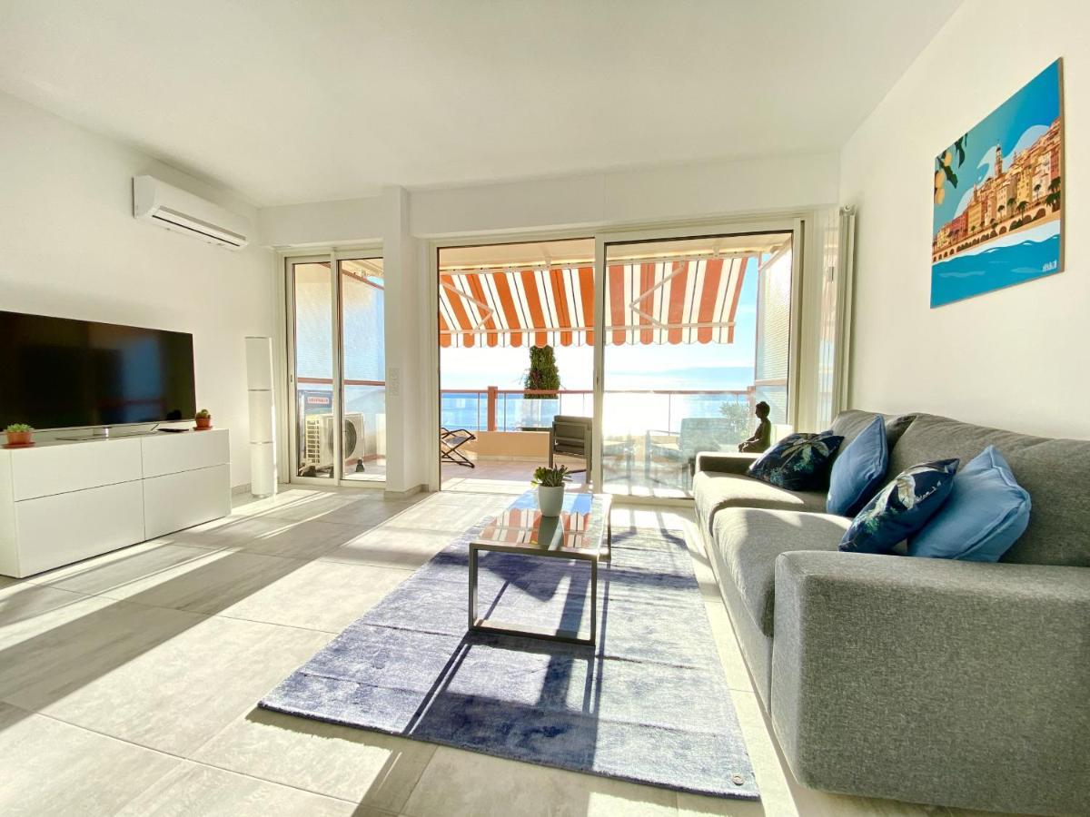 Le Vigia-Vue Mer-Terrasse-Climatisation-Parking 芒通 外观 照片