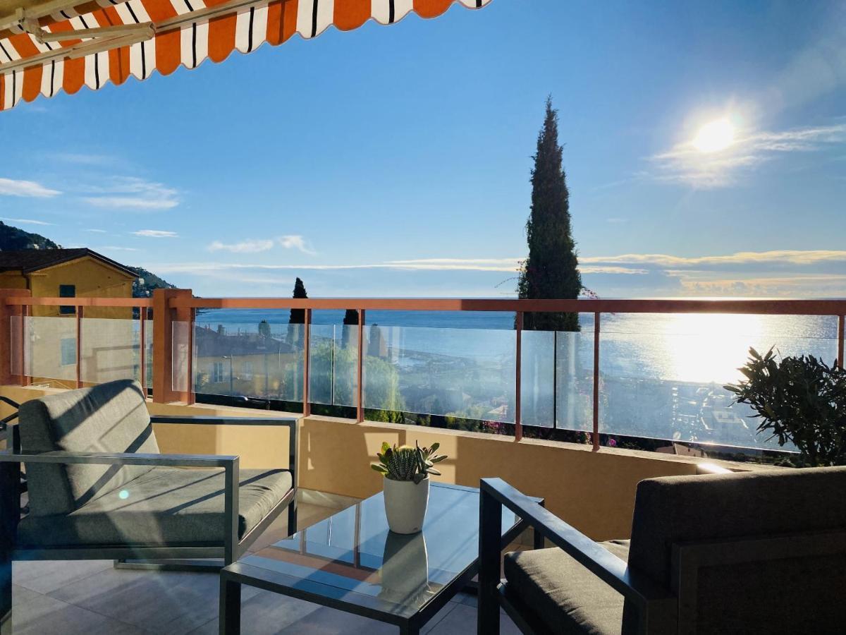 Le Vigia-Vue Mer-Terrasse-Climatisation-Parking 芒通 外观 照片